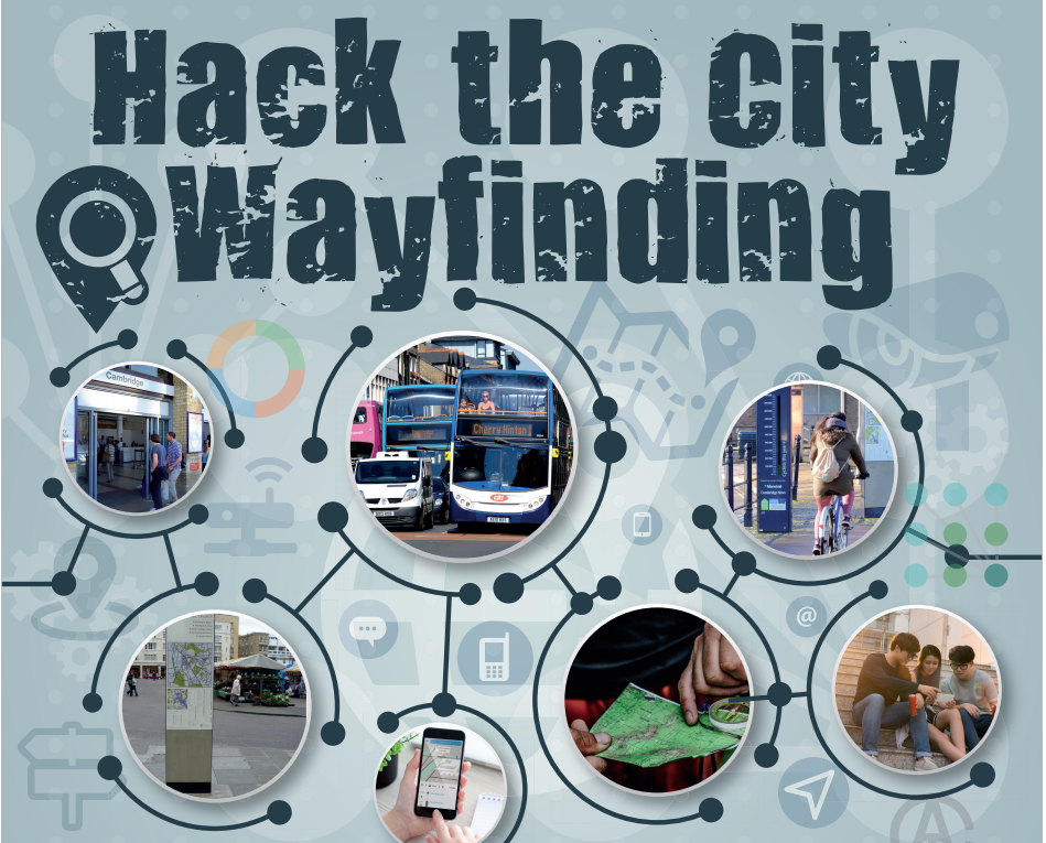 Hack the City Wayfinding event poster