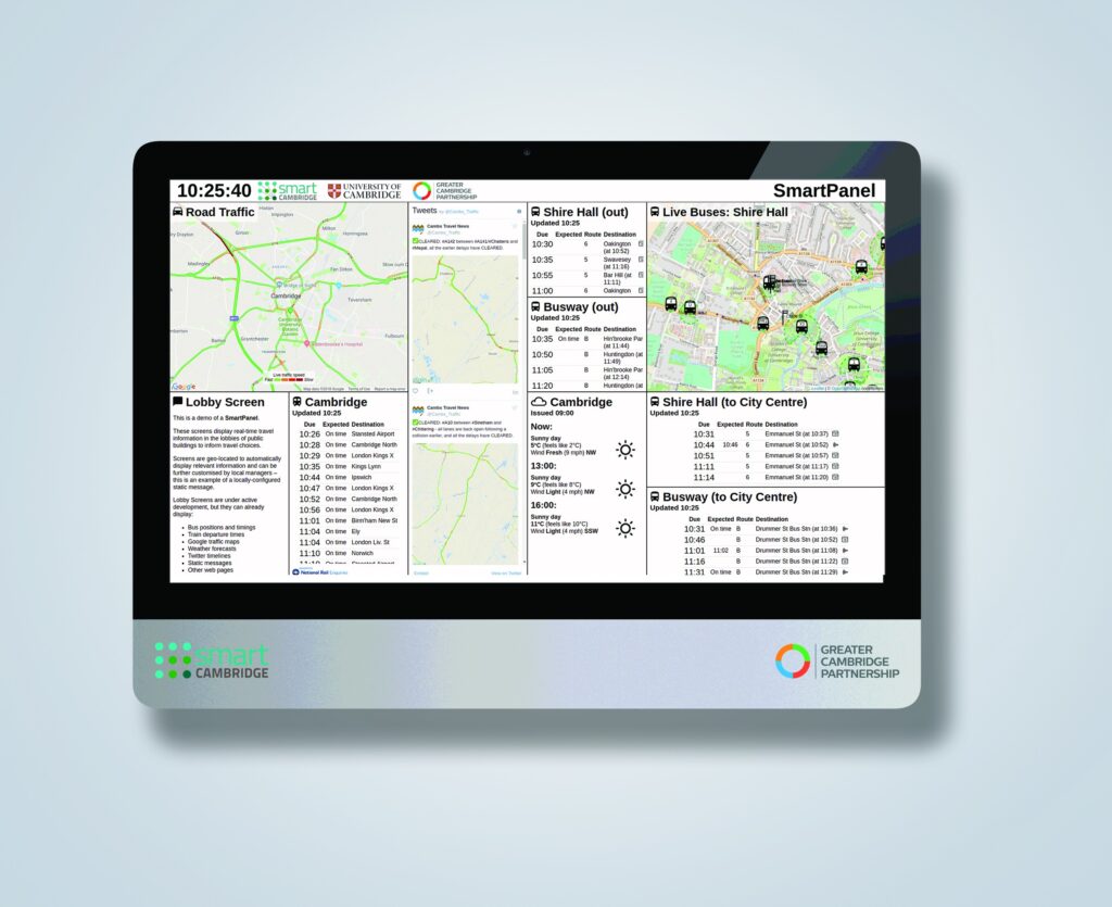 Smart Panel Lobby Screen Trial - Shire Hall example