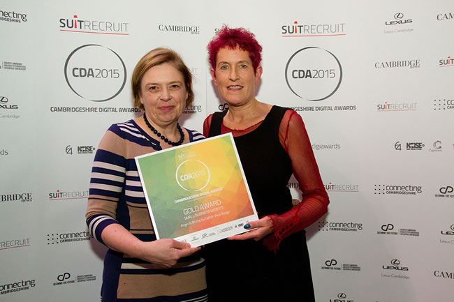Jane Horwood, right, founder of Catfish Web Design, who won 4 awards at last years event, with client Cate Burren
