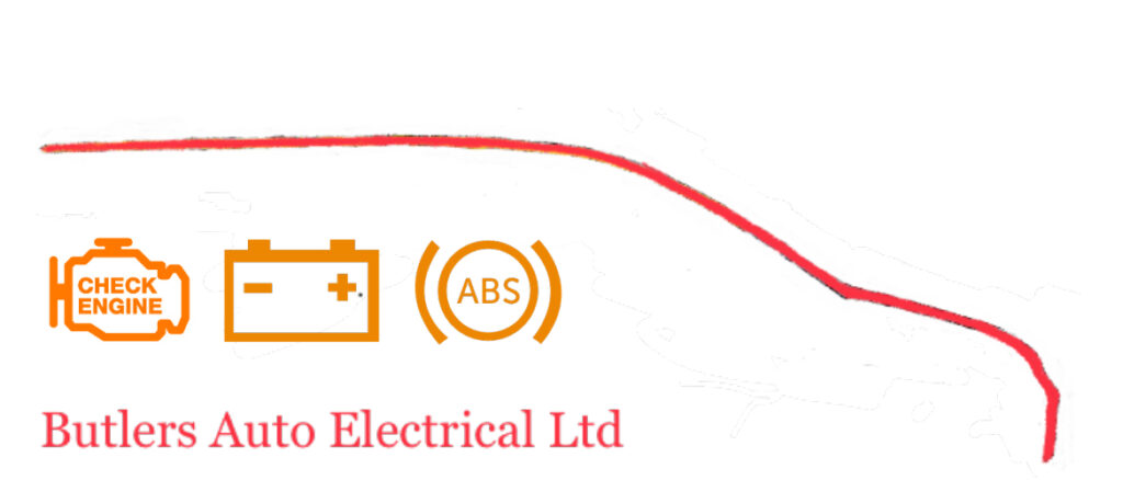 Butlers Auto Electrical logo showing the outline of a car roof