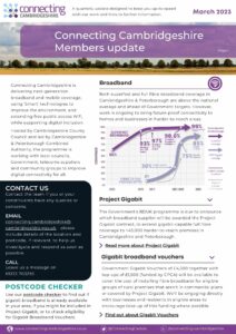 Screen shot of the Member's update document showing a broadband graph