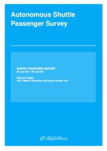 Autonomous Shuttle Passenger Survey report cover