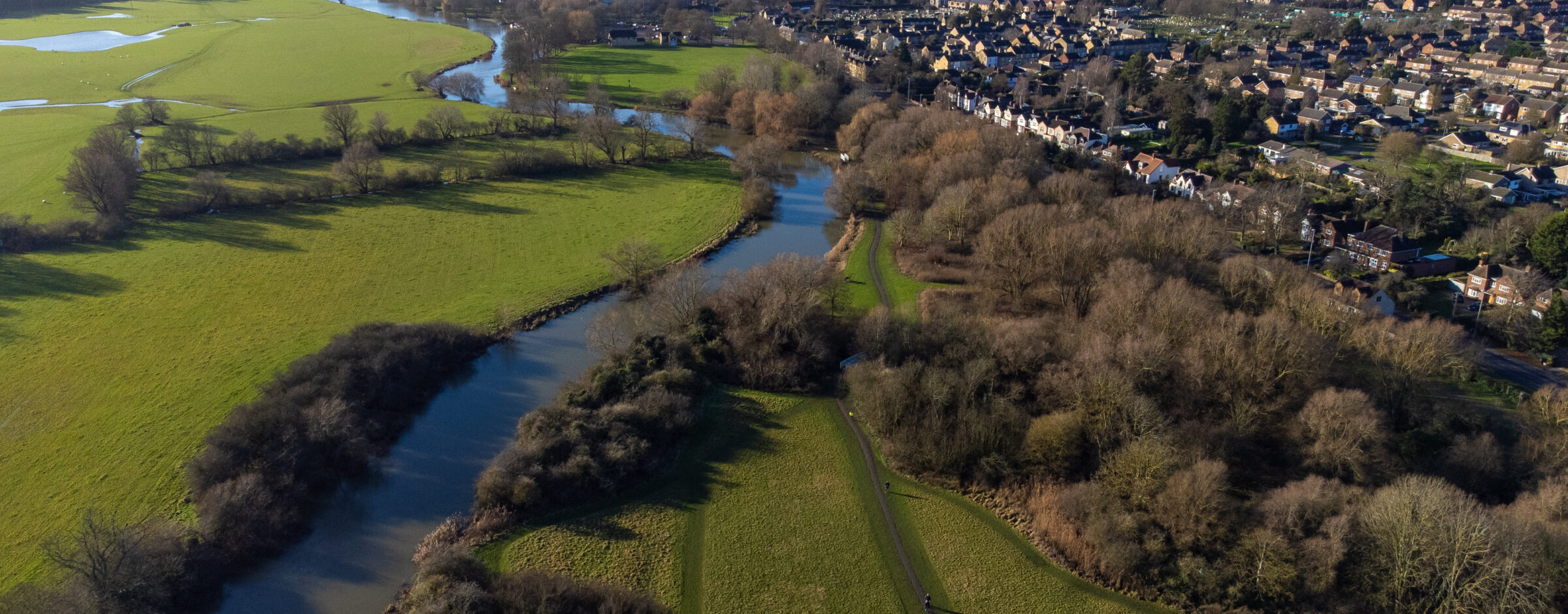 Ariel view of Riverside Park Huntingdon.