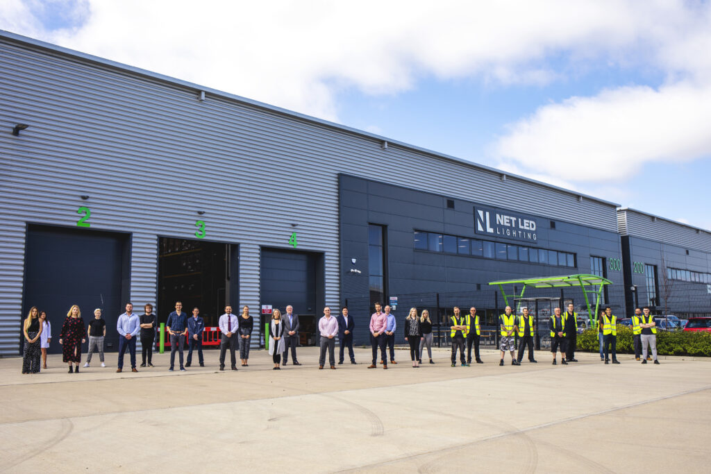 The NET LED team outside their office in Swavesey.